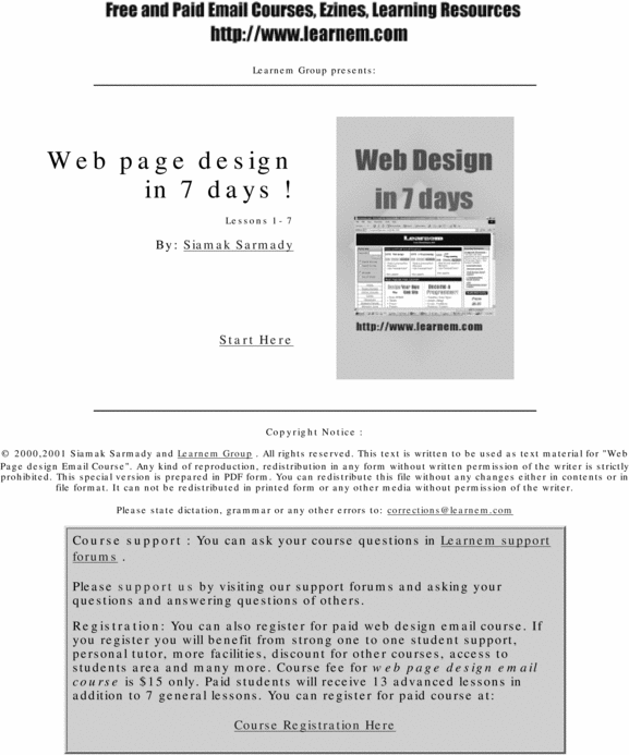Product picture Web-Page-Design-in-7-Days.pdf